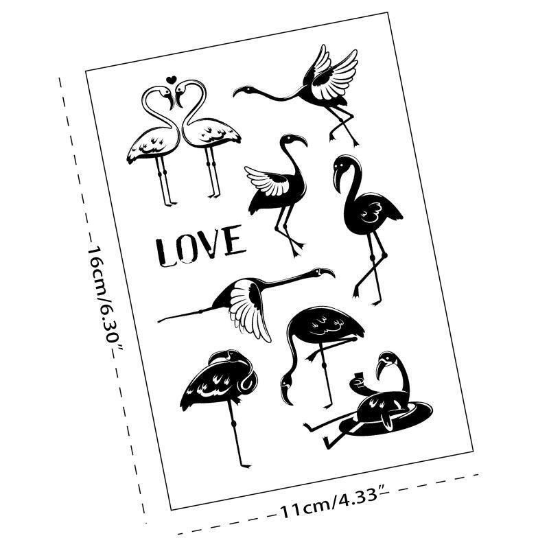 Various Flamingo Love Silicone Stamps Clear Cards Moulds for DIY Craft Making