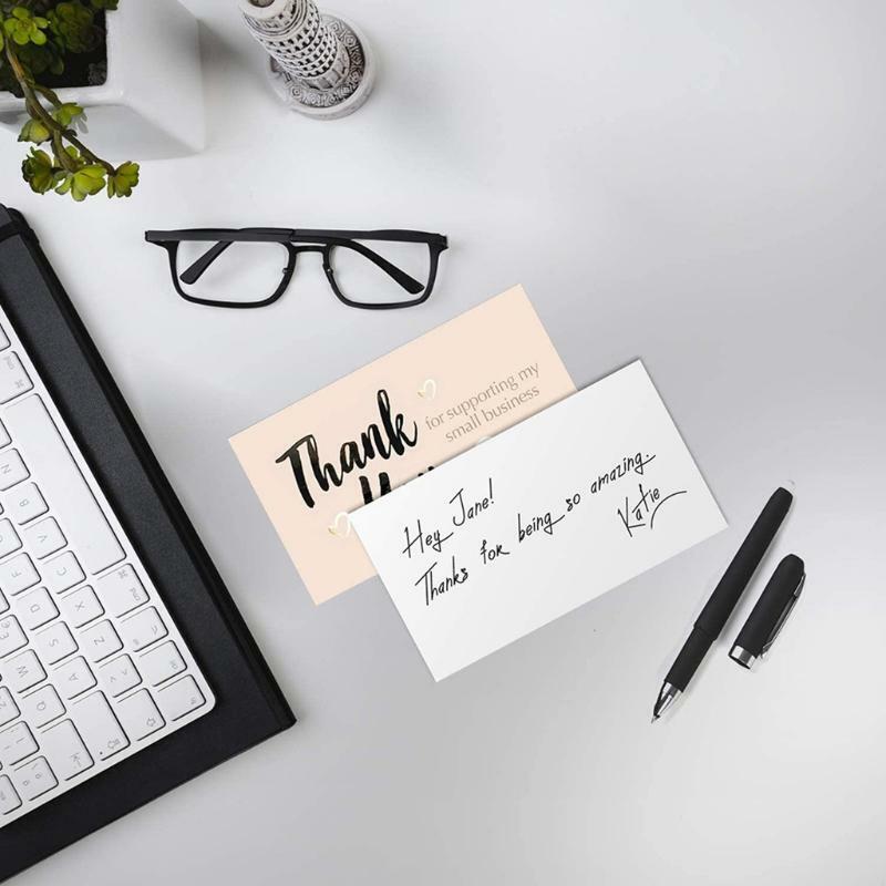 50pcs Thank You for Supporting My Small Business Card Thanks Greeting Card Gift