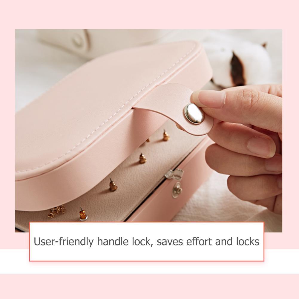 Korean Girls Earrings Plate Jewelry Box Ear Stud Ring Storage Box (Pink)