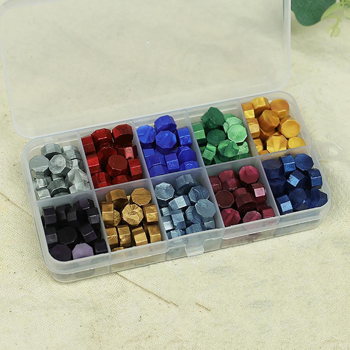 Wood Handle Sealing Stamp Wax Seal Stamp Kit Wax Beads for Wedding DIY Craft