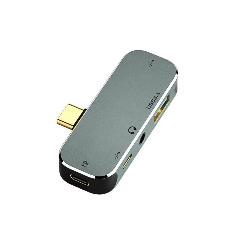5 Port 1xUSB 3.1 Hub Splitter 1xUSB Hub 2.0 1x3.5mm Jack 2xType C Charge Suppor