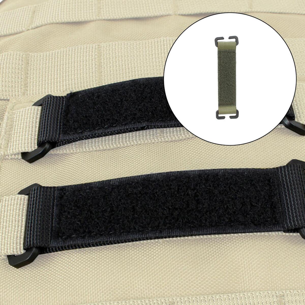 2 Pieces Molle Attachment Patch Clip On Clothing Accessories Green and Brown