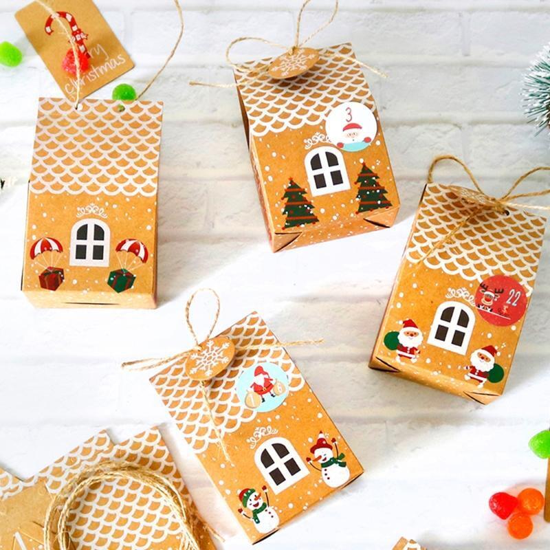 Christmas Advent Calendar Box DIY Candy Biscuit Guest Favors Wrapping