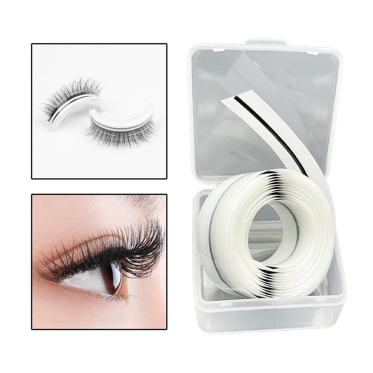 1 Meter Self Adhesive Eyelash Glue Strips, No Glue Needed Easy to Wear Reusable
