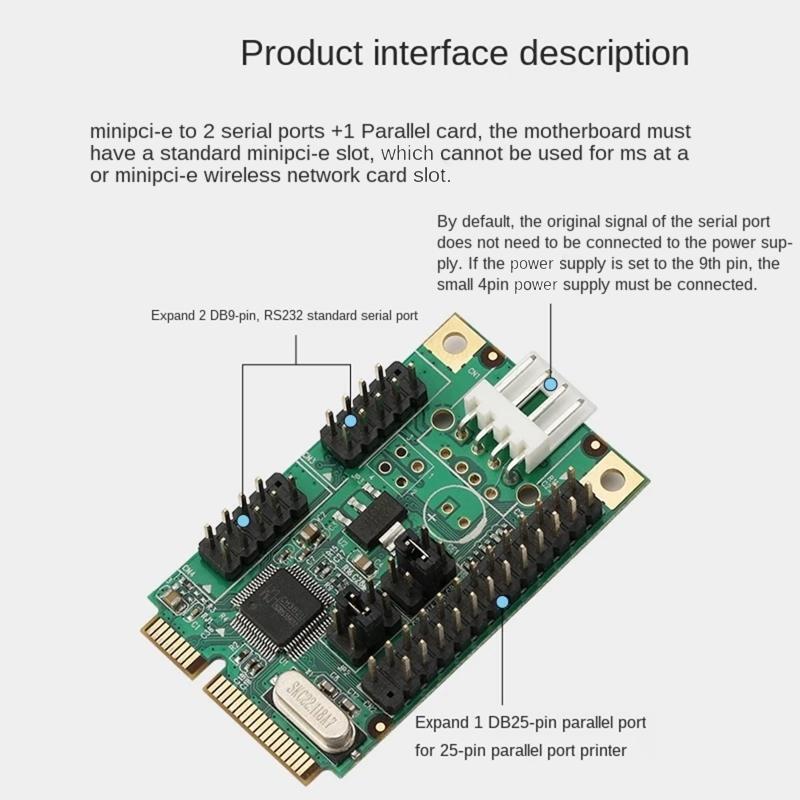 PCI Express PCIE to RS232 Serial Adapter Mini PCI-E to DB9 DB25 1 to 3 Expansion
