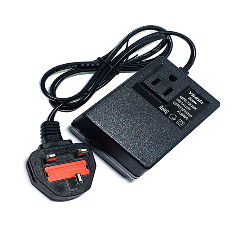200W 220V to 110V Voltage Converter Step Down Transformer Travel Adapter UK