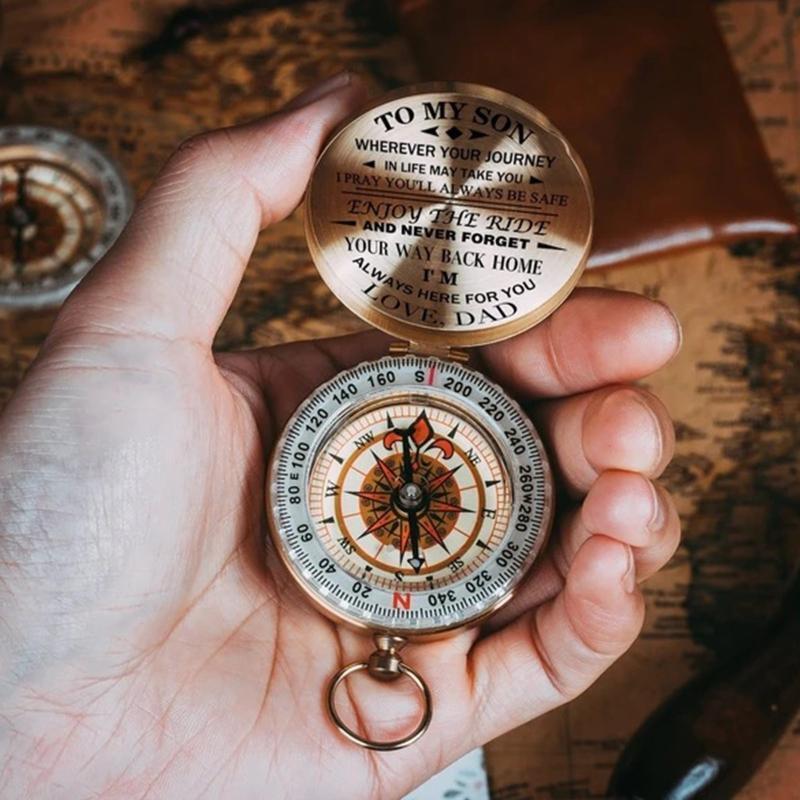 Luminous Compass Dad to Son Enjoy the Ride Gift for Camping Outdoor Activities