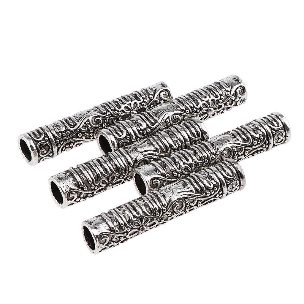 5x Long Hair Cuffs Alloy Dreadlock Beads For DIY Hairstyle Braids Ponytail