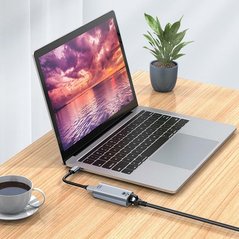 USB C Hub USB-C Type-C to 1000M Ethernet RJ45 Lan Adapter Free Drive Female Port