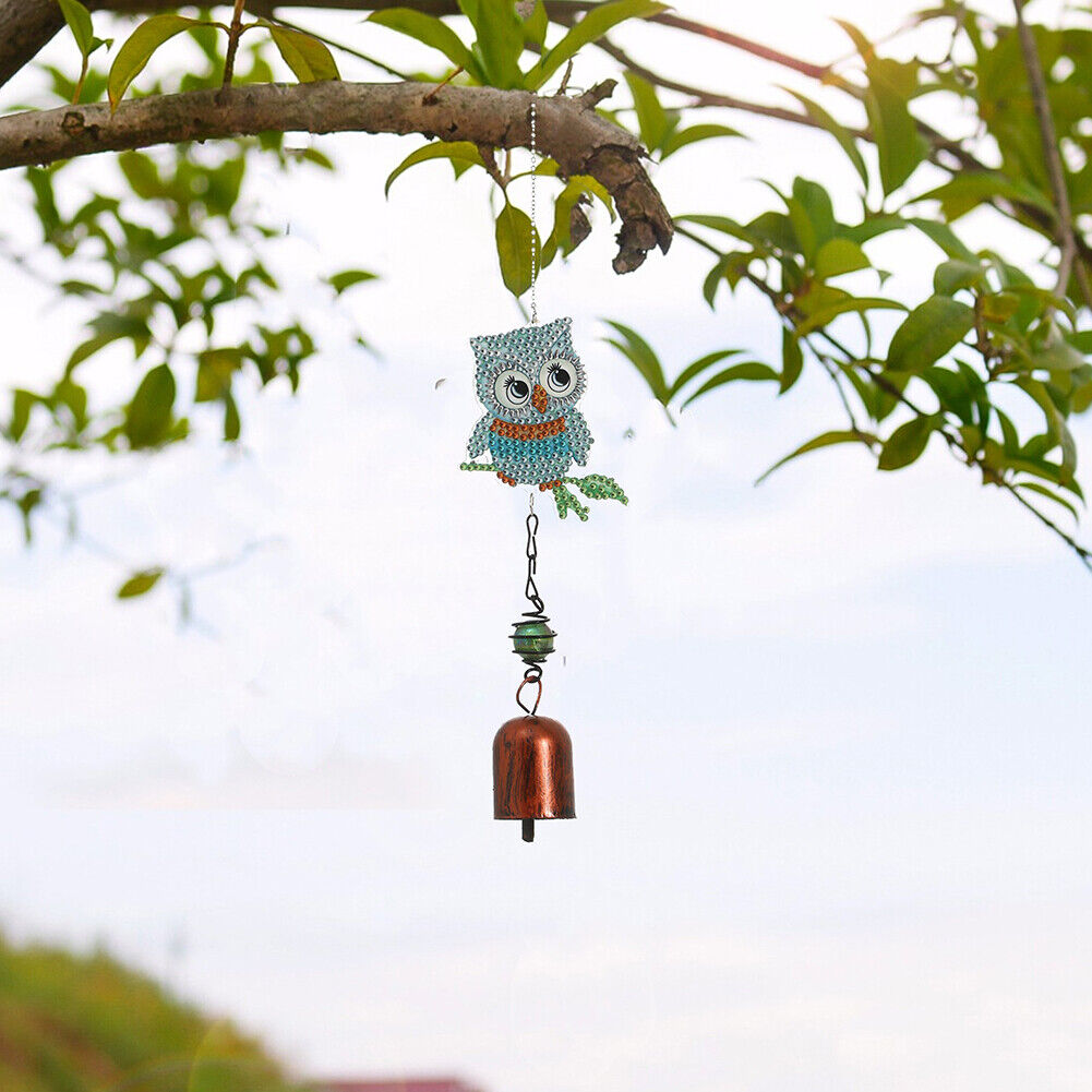 5D Owl Diamond Painting Wind Chime Pendant Mosaic Kit Home Decor (DZ3067)