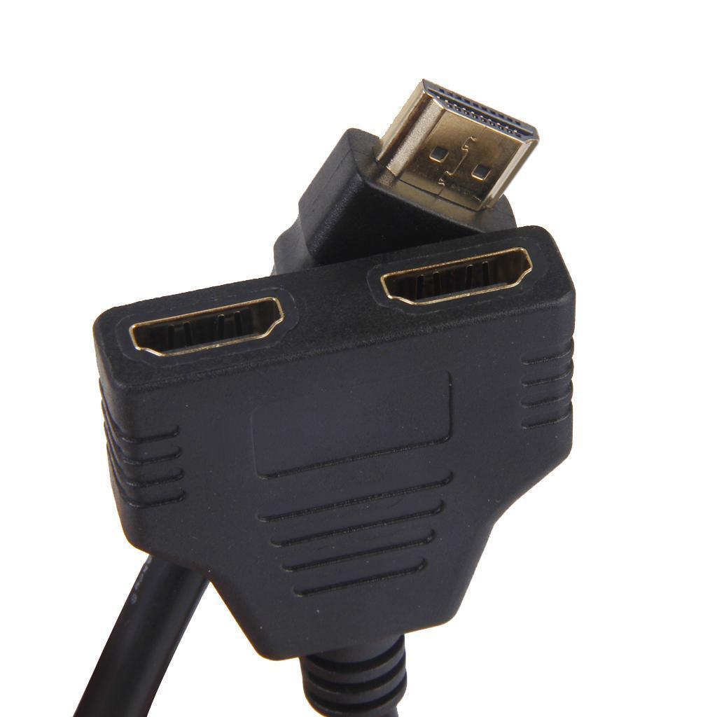 HDMI Male to 2 Female Adapter Cable Converter for HDTV LCD Monitor