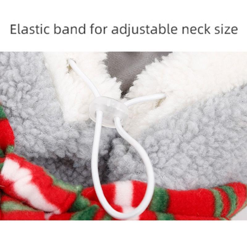 Christmas Cloak Cape with Hat for Cats Dogs Holiday Costume Photo Props
