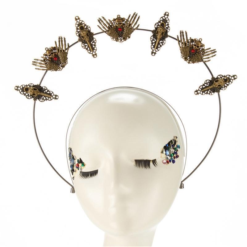 Goth Halo Crown Headband Baroque Tiara Crown Gorgeous Mary Halo Headdress