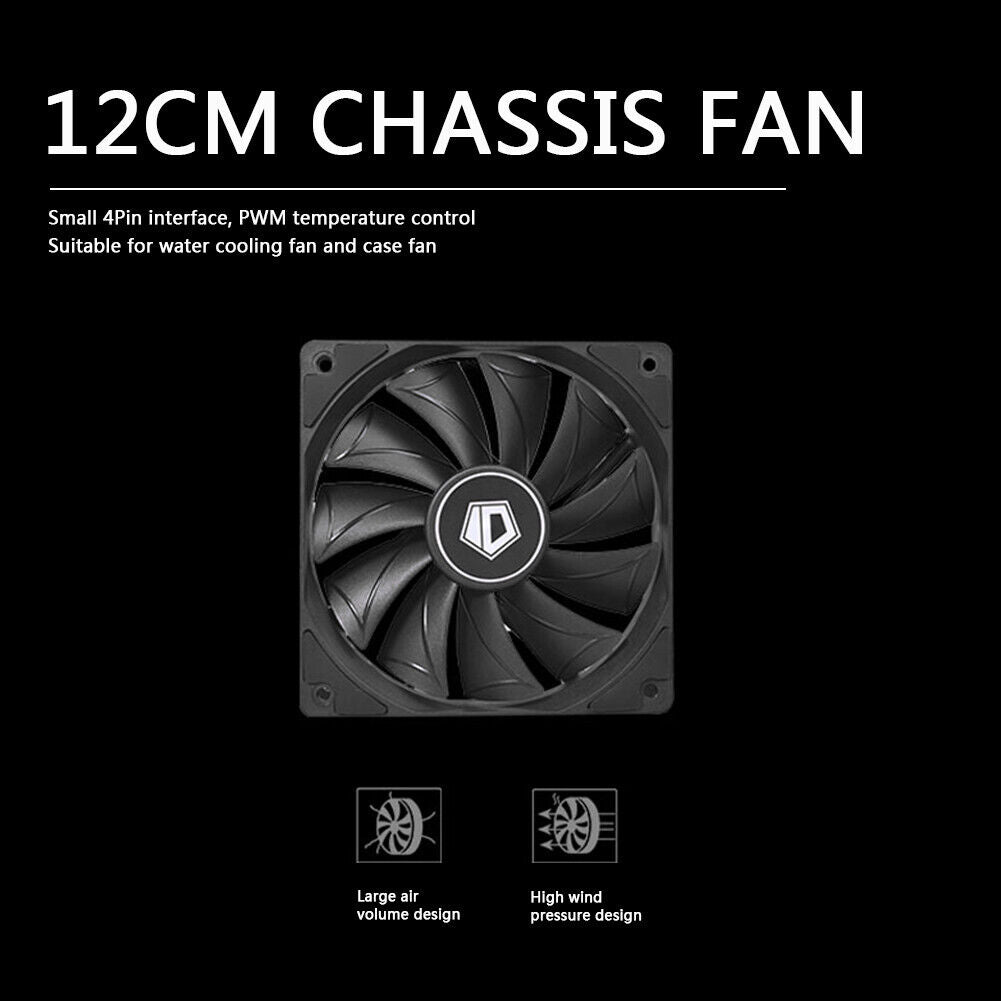 ID-COOLING 4 Pin 120mm Desktop Chassis Fan Computer PC Case PWM Cooler Fan