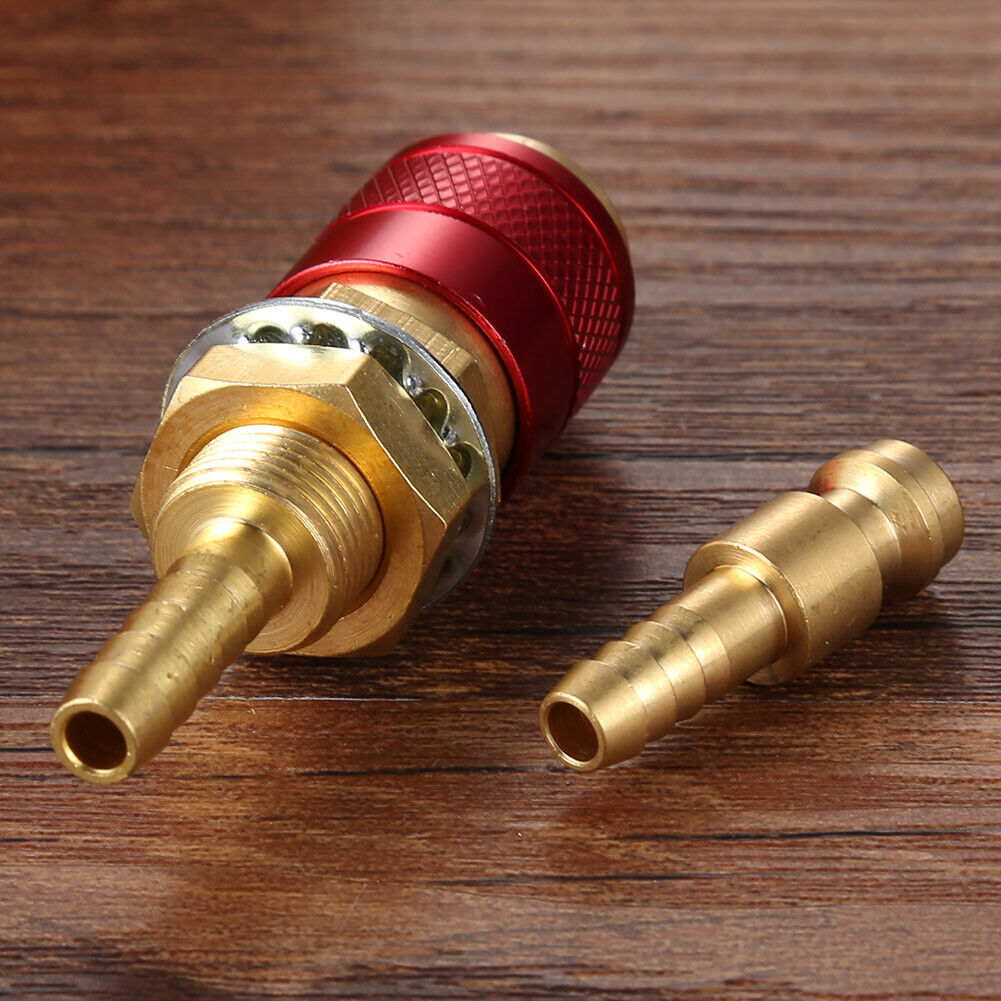 6mm Water Cooled Gas Adapter M6 Welding Torch Quick Hose Connector (Red)