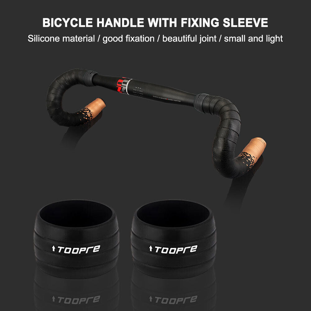 2pcs Bike Handlebar Tape Ring Anti-Skid Bicycle Handle Strap Sleeve (Black)