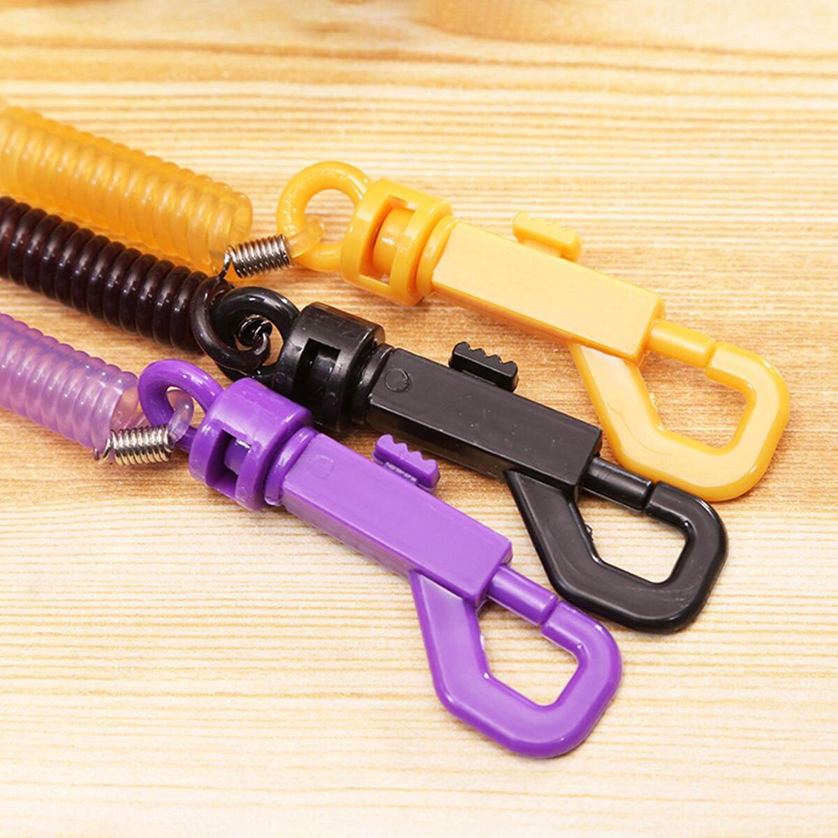 50x Spring Coil Keychain Stretchy Retractable Keyring Stretch Cord Lanyard
