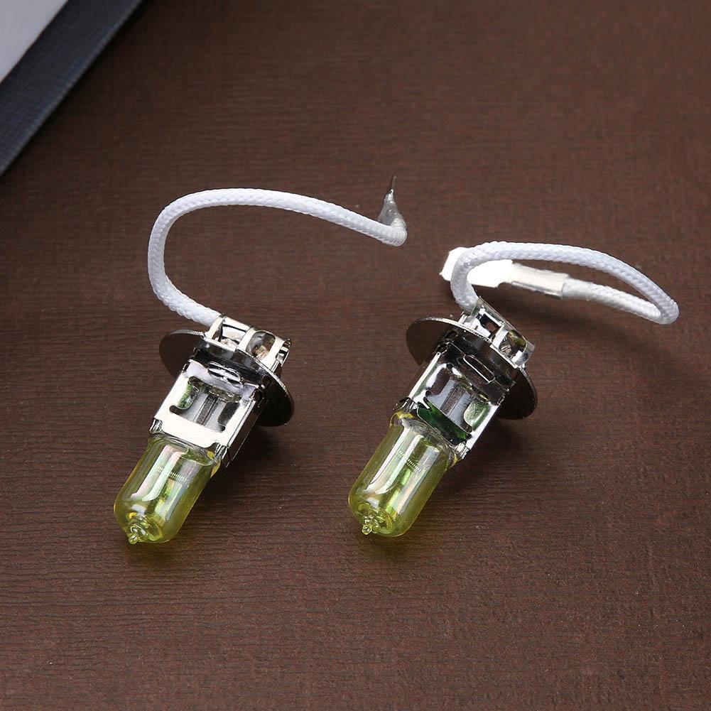 2pcs H3 12V 55W Yellow Halogen Xenon Light Bulbs for Car Headlamp Headlight