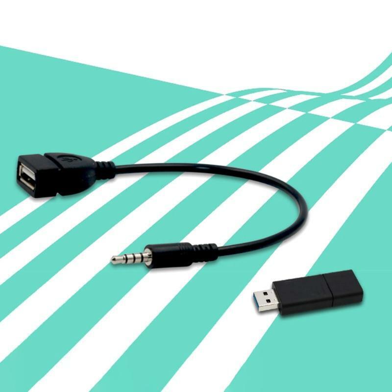 MP3 Adapter Cable Black Headset Adapter 3.5mm Female to USB Male Built-in Chip