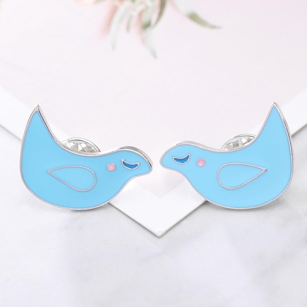 Cartoon Cute Blue Bird Brooch Coats Bags Hats Pins Badge Jewelry Kids Gift