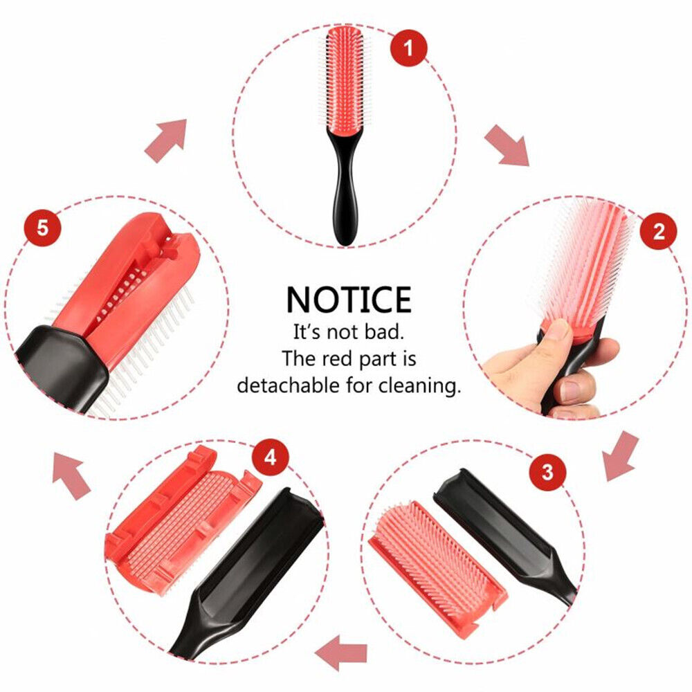 Massage tool Salon Professional 9 Row Hair Brush Hairbrush Classic Styling Comb