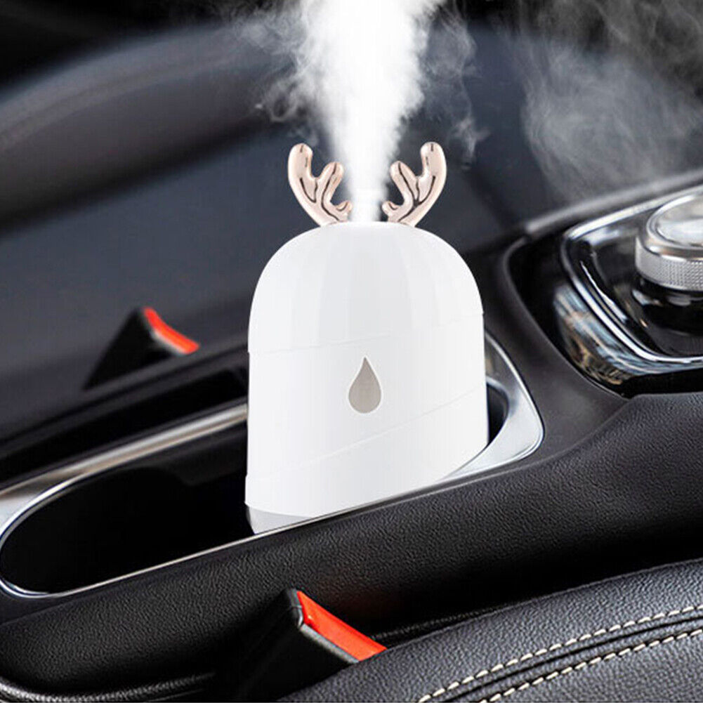 Cute Antlers Humidifier USB Mini Mute Aroma Essential Oil Diffuser (White)