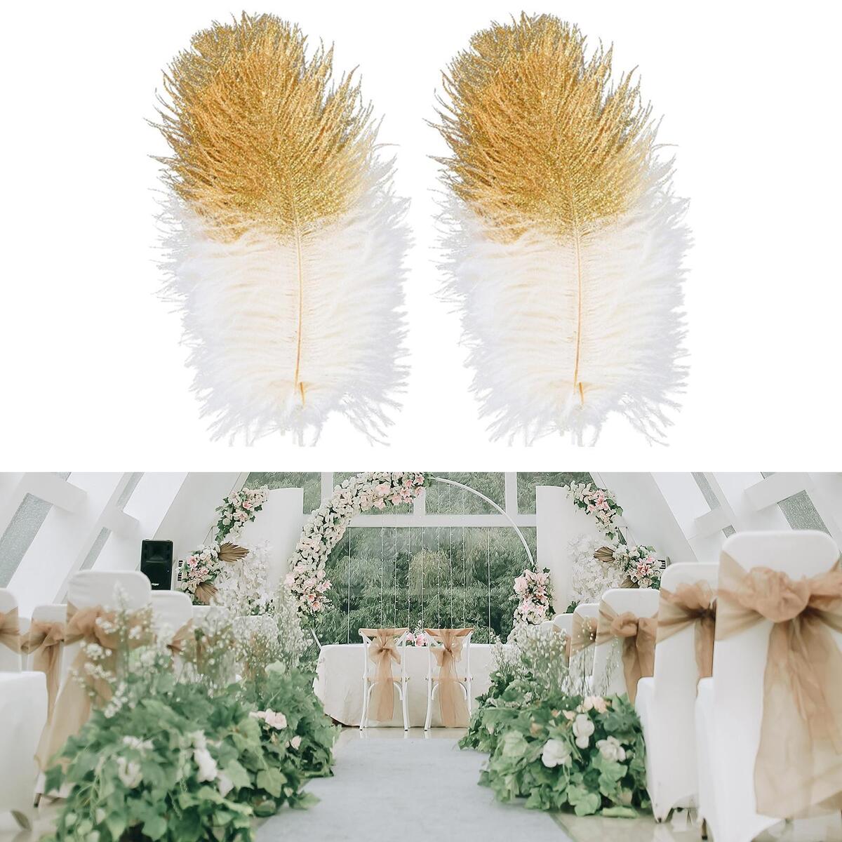24 Pieces Ostrich Feathers 15-20 Cm for Centerpieces
