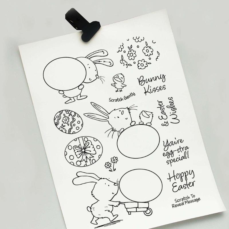 Happy Easter Egg Rabbit Silicone Clear Seal Stamp DIY Scrapbooking Stamps Decor