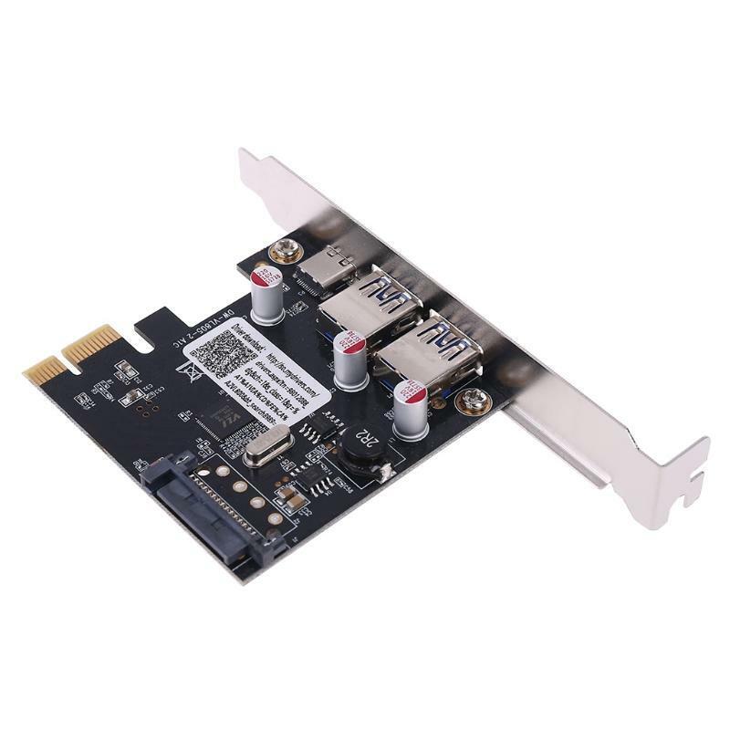 PCIE PCI Express to USB 3.1 Type-C 2 Port USB 3.0 Type-A Riser Expansion Card
