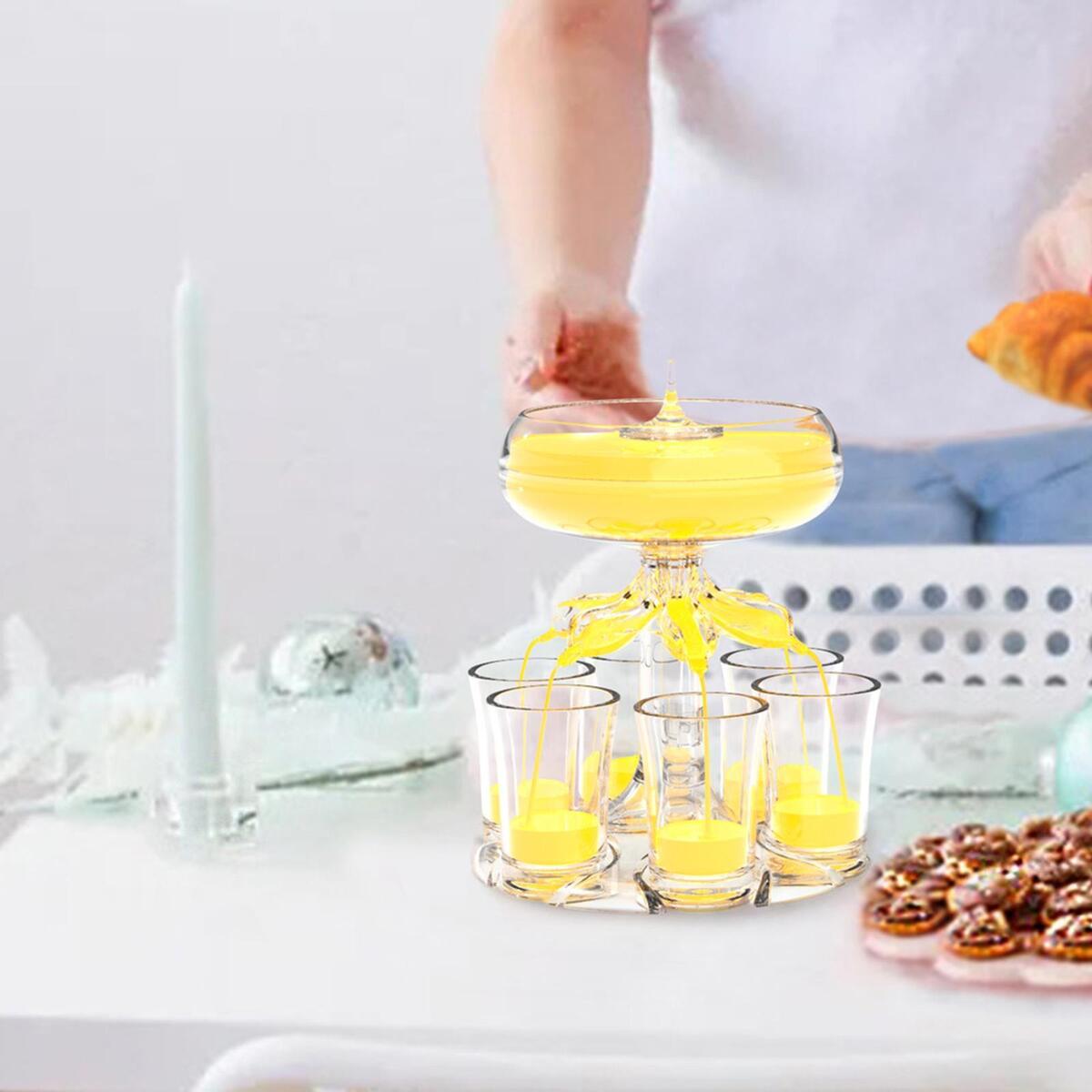 Reusable 6 Shot Glass Wine Dispenser Small Wine Glass and Wine Set for Bar