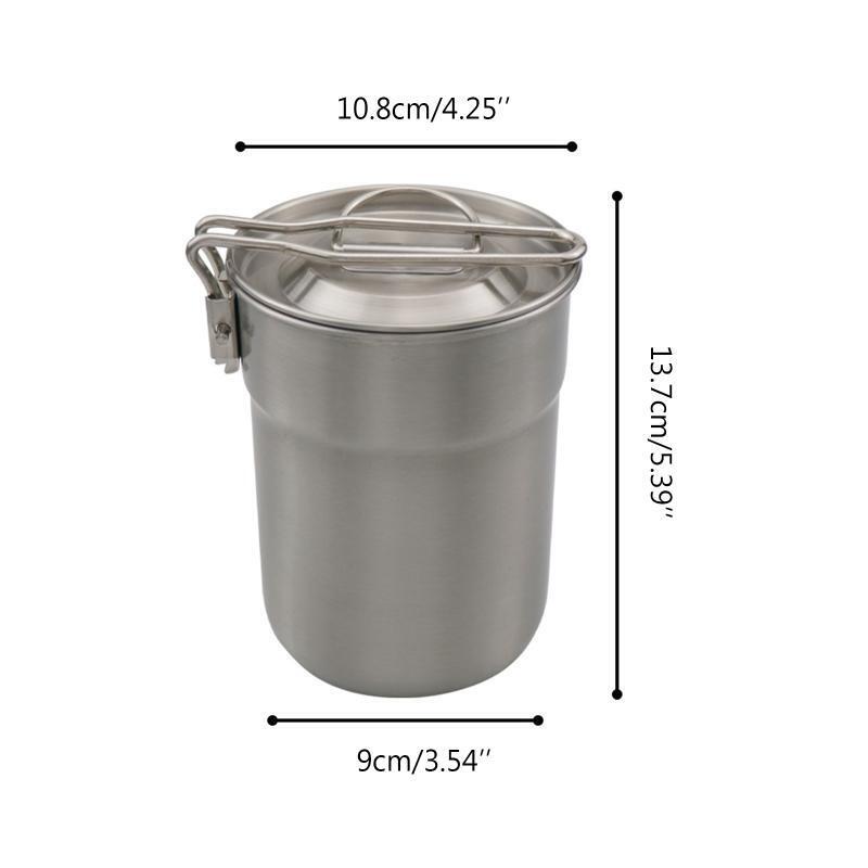 304 Stainless Steel Coffee Cup with Foldable Handle Sealing Lid Drinking