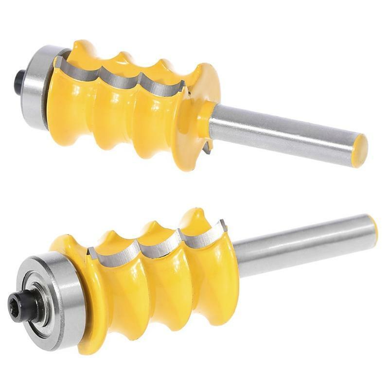 Large Triple Bead Column/Face Molding Router Bit -1/4" Shank For Woodworking