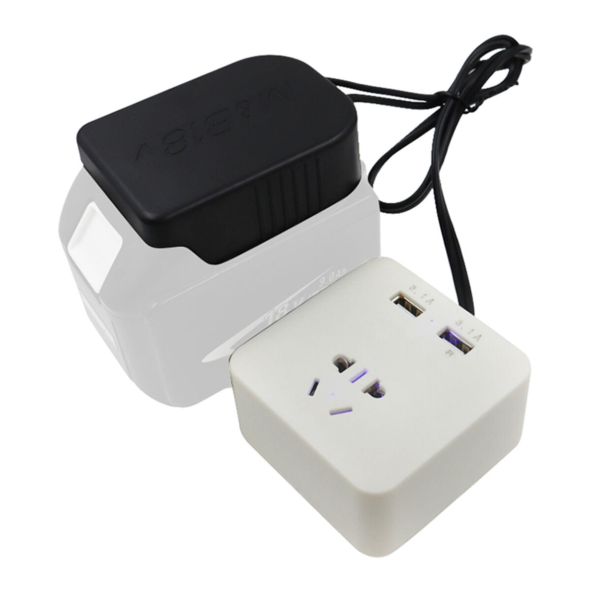 Power Inverter 220V USB Charger 60W for Makita 14.4V 18V Lithium Battery BL18xx