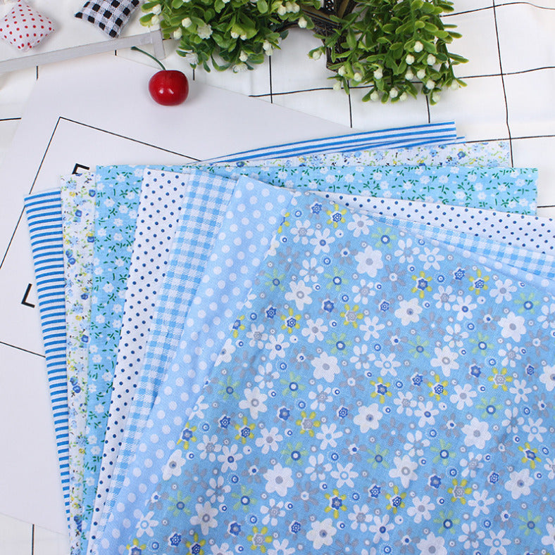 9PCS 25x25cm DIY Square Floral Cotton Fabric Patchwork Cloth For Craft Sewing