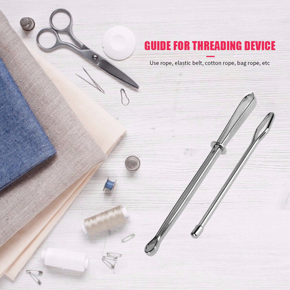 2pcs Stainless Steel Bodkin Wear Elastic Rope Threaders Guide Wearing Tools