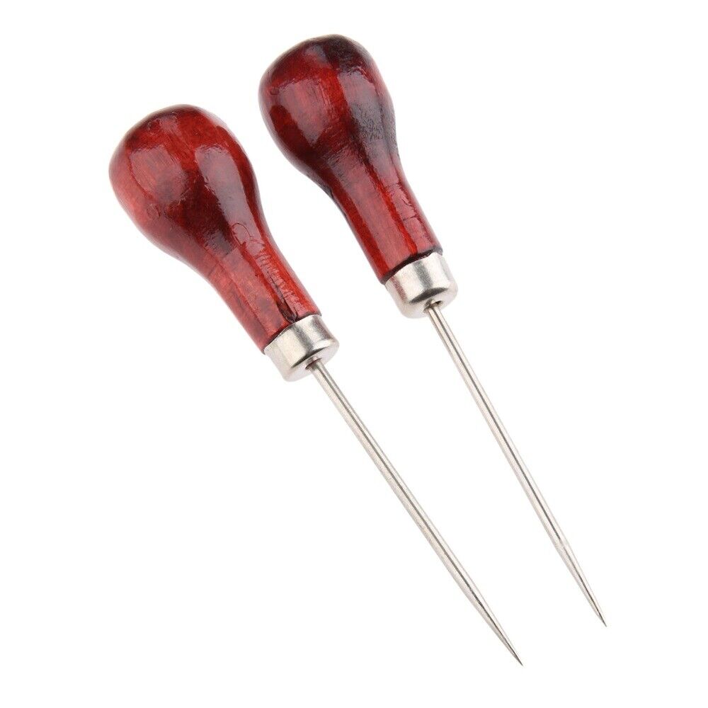 Wooden Metal Single Gourd Sewing Awls Excellent Addition for Leather Workshop