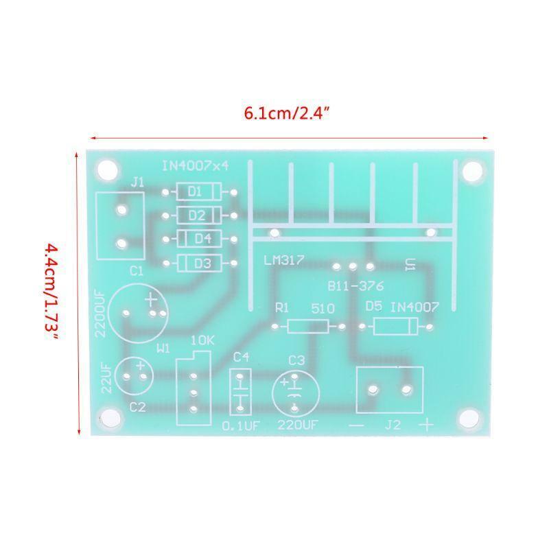 LM317 Adjustable Power Supply Board With Rectified AC DC Input DIY Kit