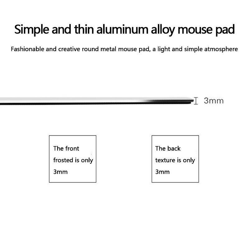 Creative Metallic Waterproof Round Mouse Pad Anti Slip Pad for Office Worker