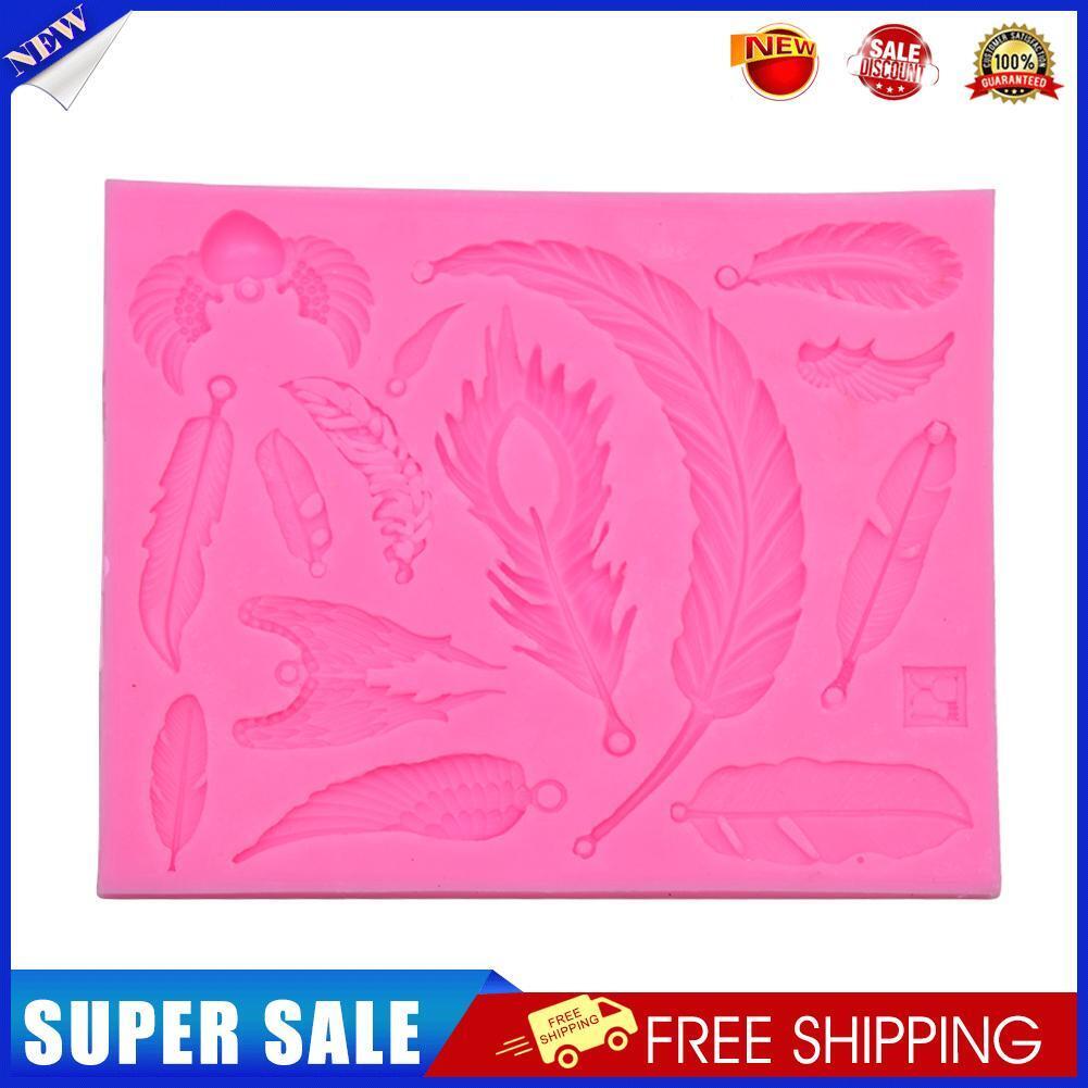 DIY Silicone Feather Wing Crystal Drop Mold Fondant Dessert Making Mould