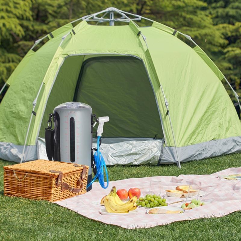12L Solar Heating Camping Shower Bag with Pressure Foot Pump Bathing Water Bag
