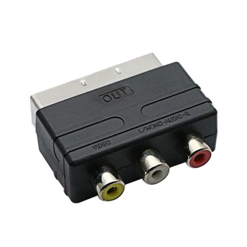 Composite RCA AV TV Audio Converter RGB Scart To 3 RCA S-Video Adapter For Video