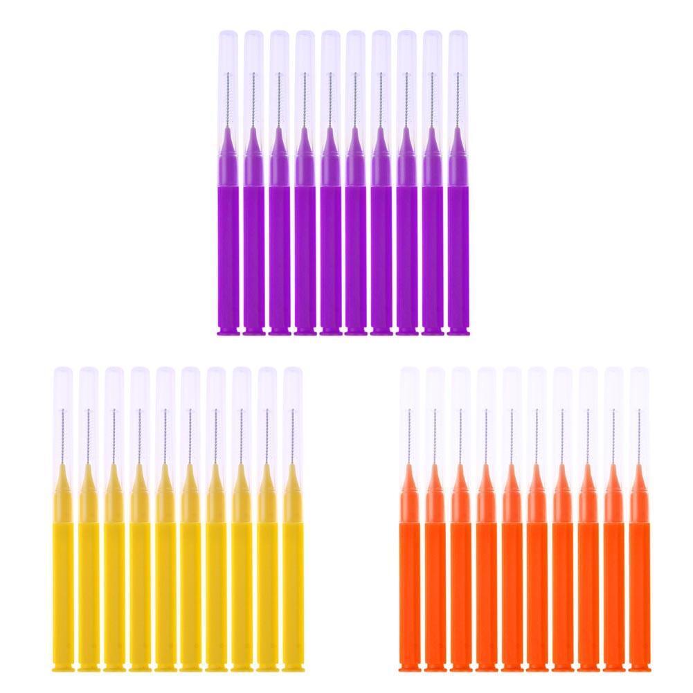 16pcs/Pack I Type Interdental Brushes Dental Cleaning Massage Tool(Yellow)