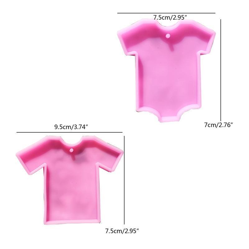 2Pcs Shirt Clothes Keychain Molds DIY Epoxy Craft Necklace Keychain Jewelry Mold