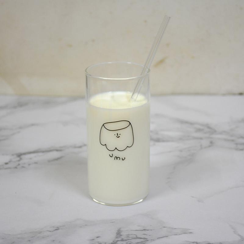 Coffee Mug Wine Glass Material Drink Cups Transparent Glass Drinkware with Straw