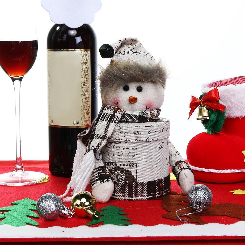 Cartoon Christmas Gift Box Candy Jar Bottle Christmas Decoration (Snowman)