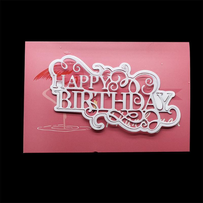 Exquisite Birthday Metal Die Cuts Creative Happy Birthday Blade Punch Stencils