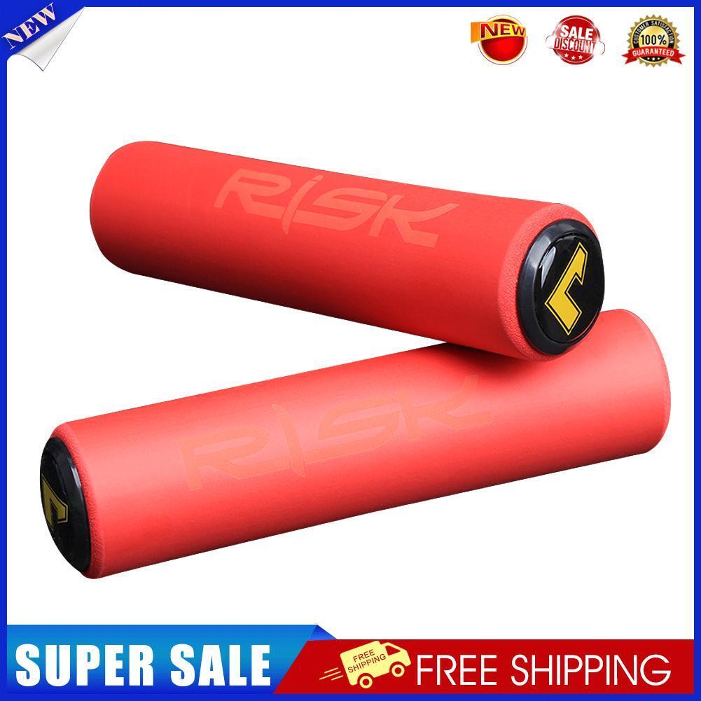 RISK 1 Pair Bicycle Handlebar Cover Non Slip Bike Handle End Grips (Red)