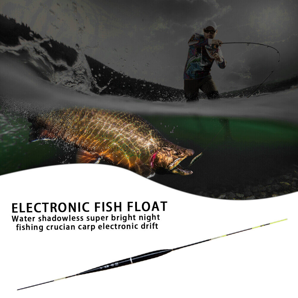 Electronic LED Light Fishing Float Bite Alarm Luminous Fish Tackle (Black)
