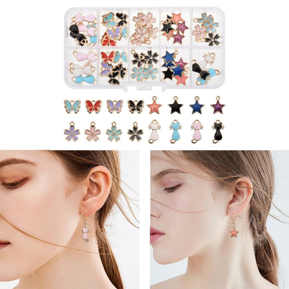 48Pcs Enamel Charms 4  Findings for Jewelry Making Necklace Earrings
