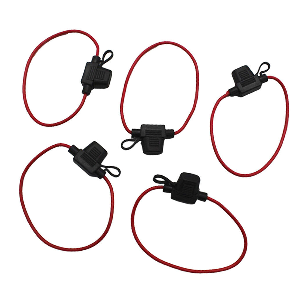 5PC In-line Fuse Holder Mini Blade Fuse + 14AWG Cable DC 12V 20A Fuses for Car